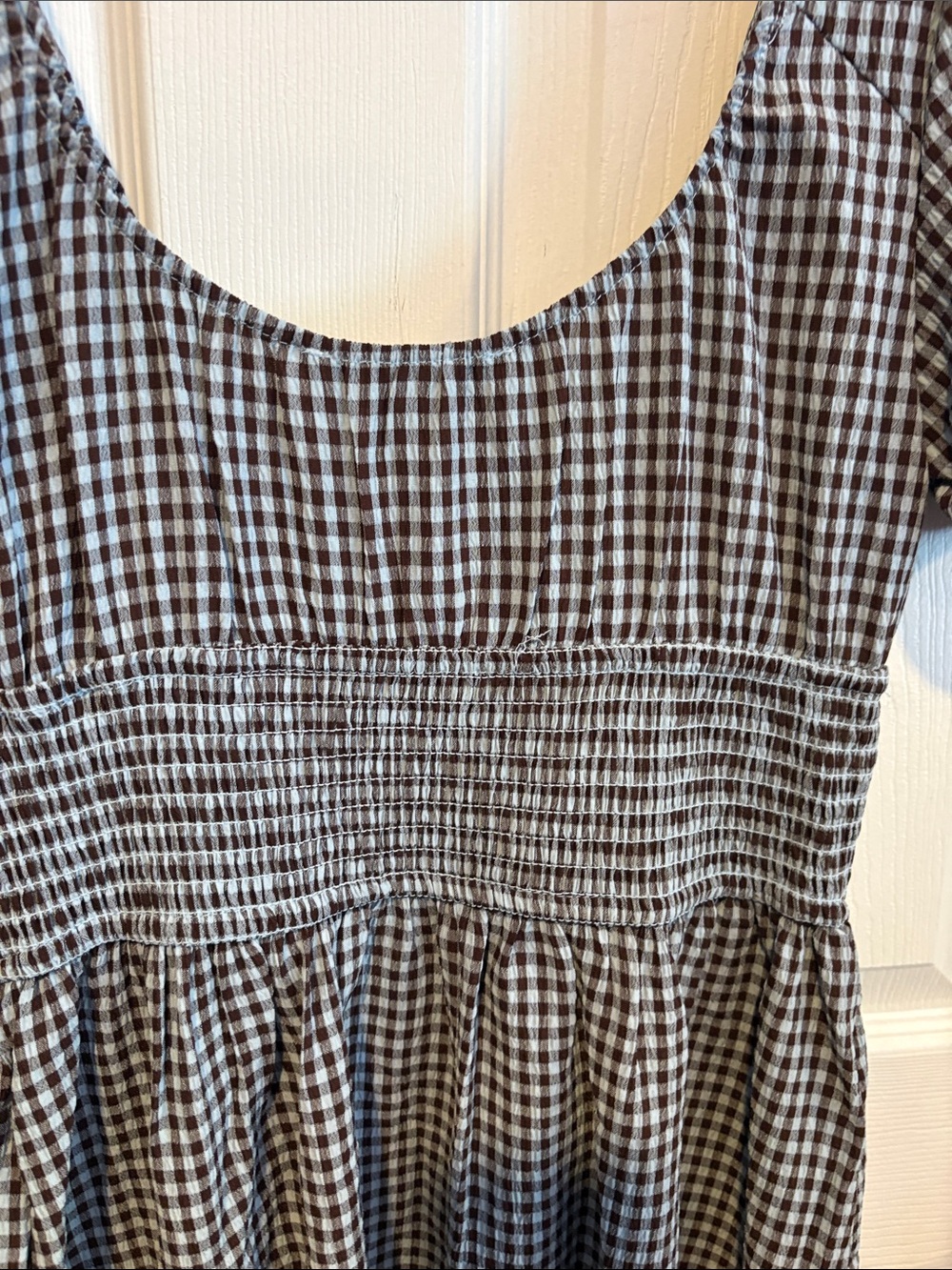 BNWT BAND OF THE FREE Gingham Maxi Dress with Puff Sleeves Women's Size Medium - Picture 7 of 9